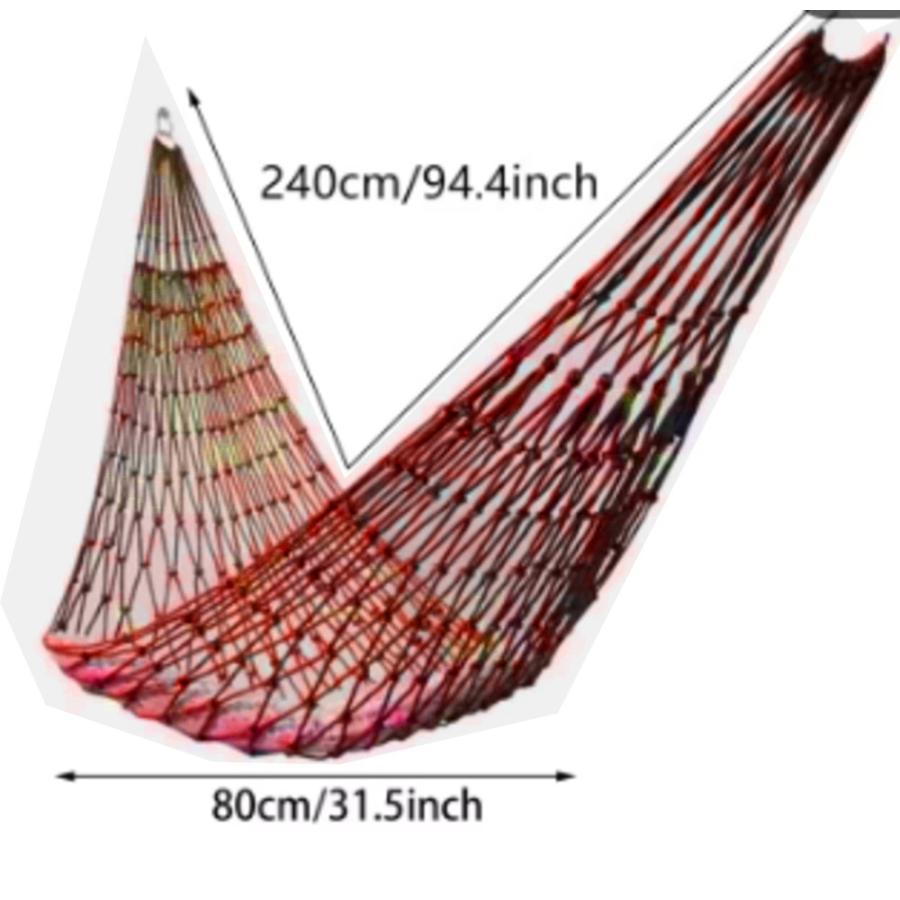 ハンモック ポータブル アウトドア スポーツ キャンプ 庭 ビーチ 網 ガーデン 昼寝 レッド