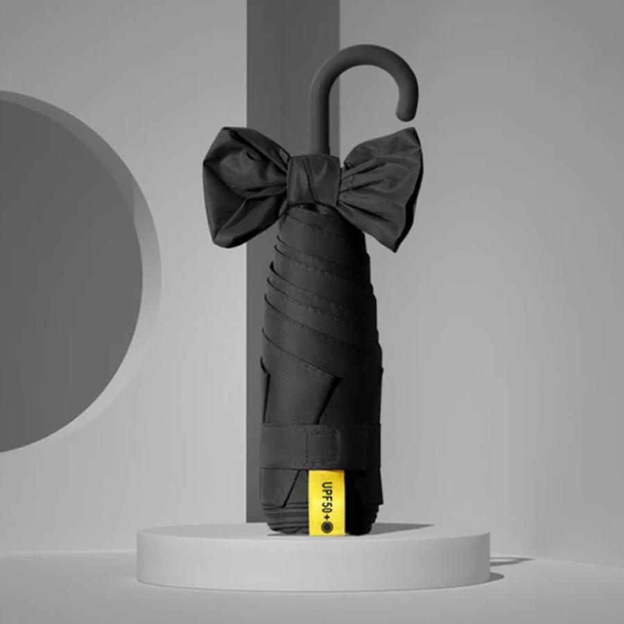 日傘 折り畳み傘 晴雨兼用 超軽量 ミニサイズ 雨 UV UPF50＋ かわいい キャンディカラー ブラック