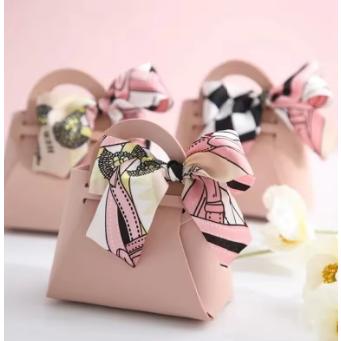 ギフトバッグ レザー ピンク ミニ ハンドバッグ プレゼント ショッパー 5個セット ピンク