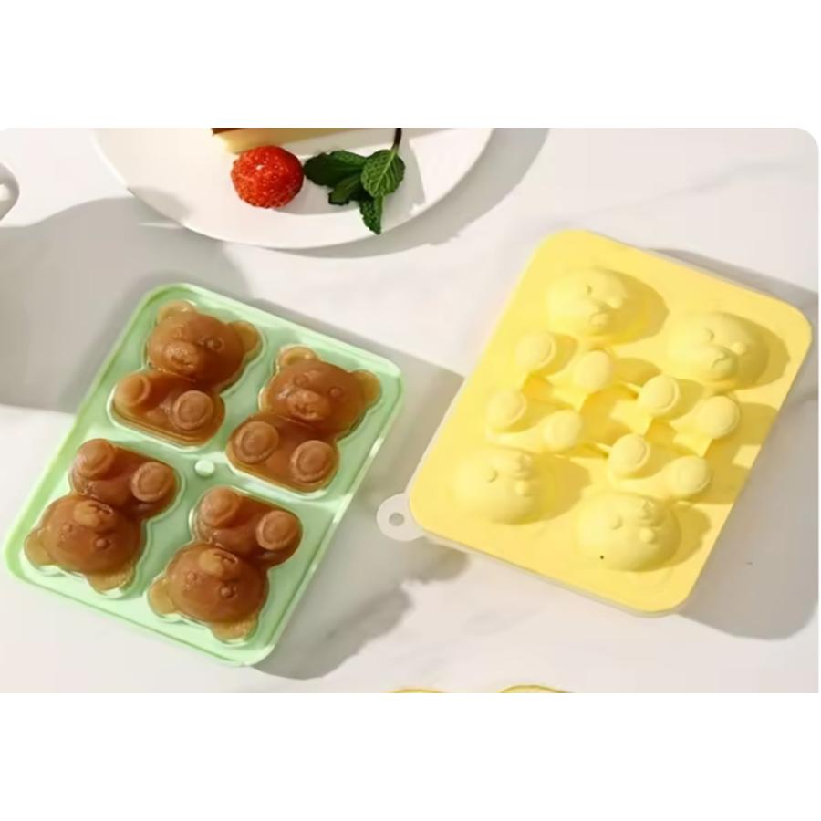 テディベア 氷の型 シリコン製 アイス トレイ 食品用 冷凍庫用 製氷皿 ベア型 キューブ  
