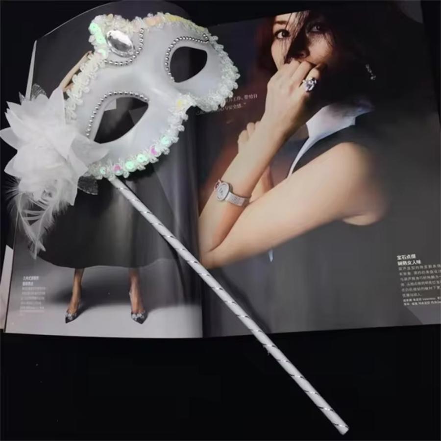 ベネチアンマスク ハロウィン 仮装 パーティー 仮面 舞台 小道具 仮面舞踏会  白 white