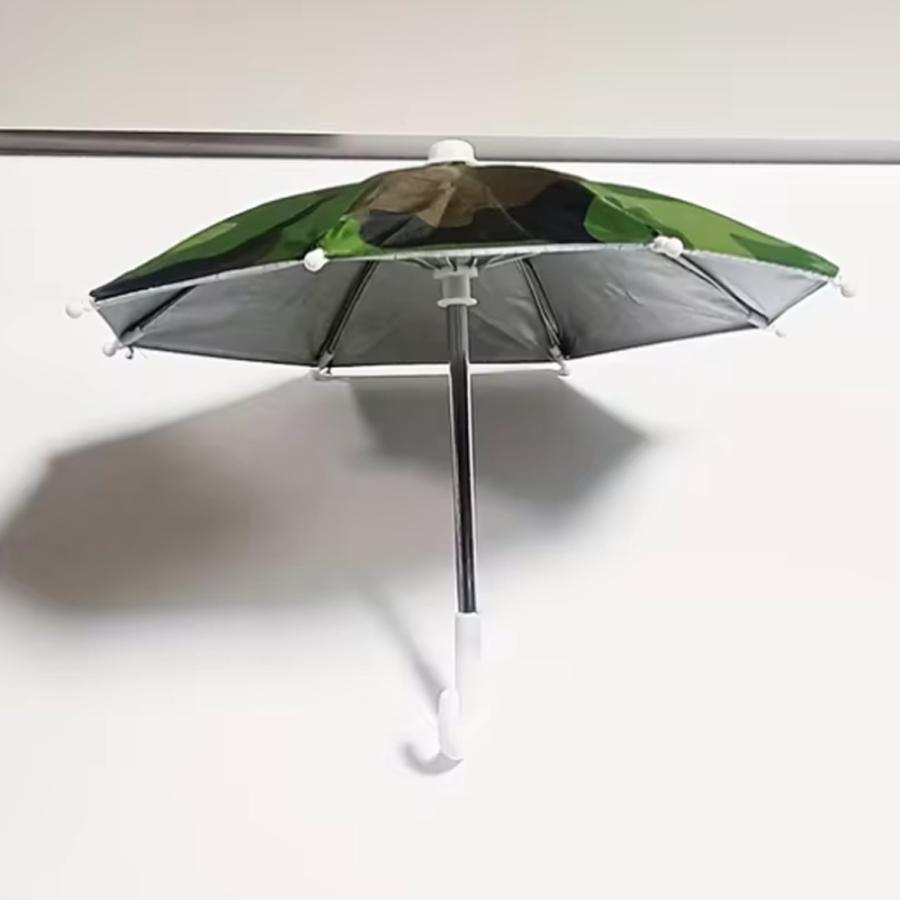 スマホ ミラー 雨除け バイク オートバイ 自転車 ホルダー ツーリング ミニ傘 パラソル 便利 迷彩