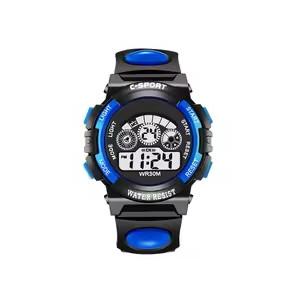 子供 デジタル 時計 防水 多機能 目覚まし 時計 LED デジタル 腕時計 男の子 女の子  青