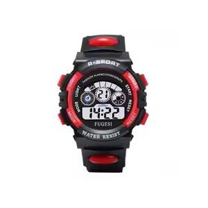 子供 デジタル 時計 防水 多機能 目覚まし 時計 LED デジタル 腕時計 男の子 女の子  赤