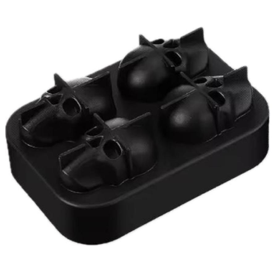 製氷皿 アイスキューブ 氷 ドクロ スカル 骸骨 シリコン チョコレート アイス モールド 4個 