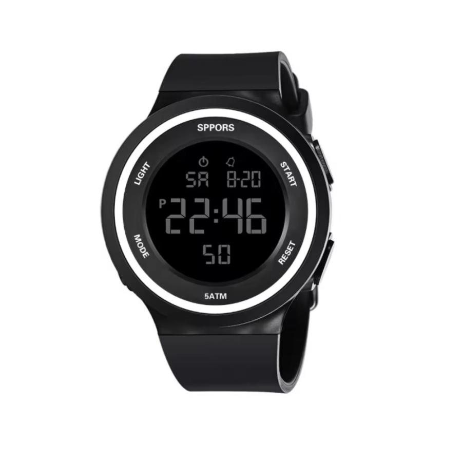 メンズ 腕時計 スポーツ カジュアル 男性 5気圧防水 シンプル おしゃれ アラーム ライト 白