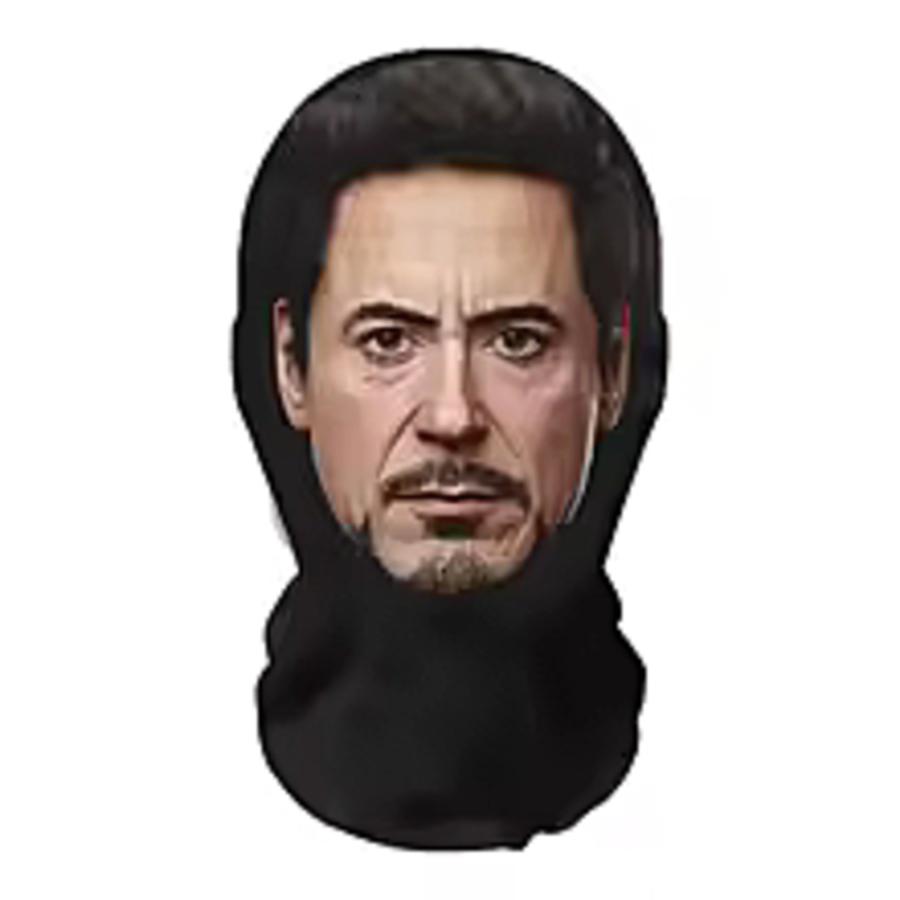 面白い3D フェイス プリントマスク 仮面 メッシュ 通気性 コスプレ 被り物 ロバートダウニーjr