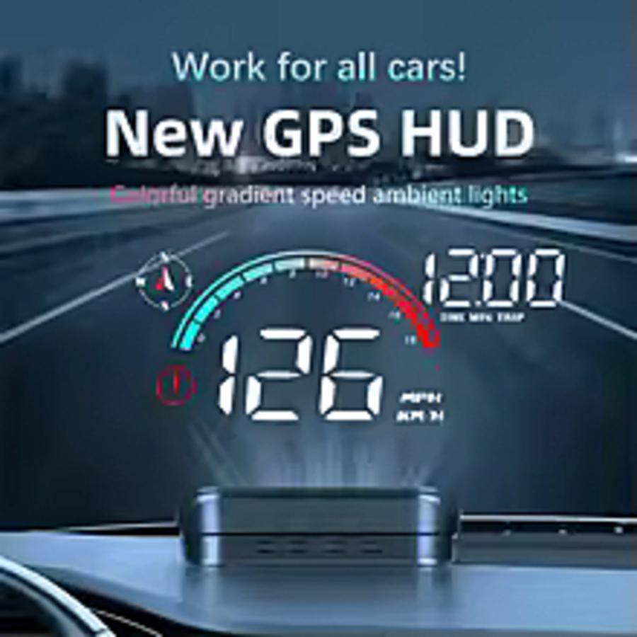 フロントガラス スピードメーター 時計 コンパス 車載HUD ディスプレイ  デジタル速度計 