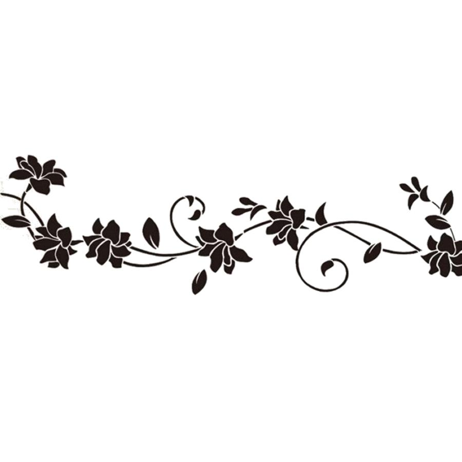 花 ウォールステッカー シール インテリア おしゃれ デカール アート 壁画 装飾 黒 モノトーン 