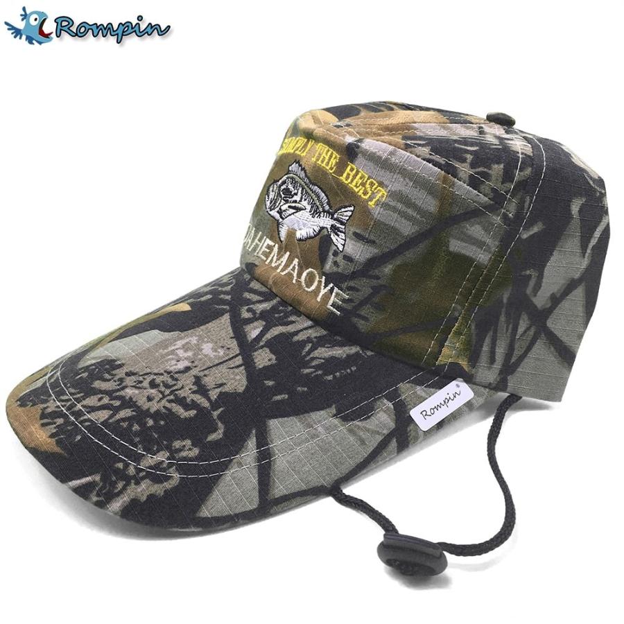 キャップ帽 フィッシング 釣り 帽子 アウトドア スポーツ 野外 日除け 魚 迷彩風 男性 メンズ 