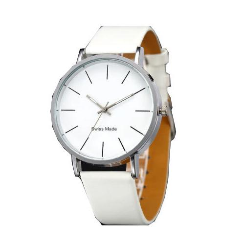 Relogio Masculino Quartz Watch　メンズレザーカジュアルウォッチメンズ   白