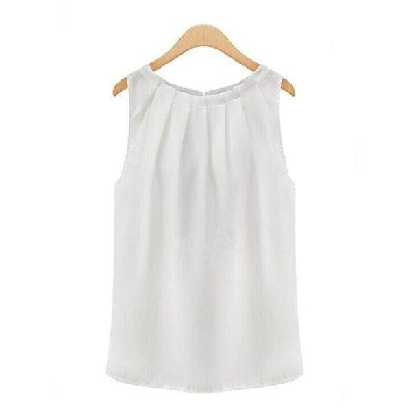 レディース ファッション ブラウス タンクトップ トロピカル シフォン カジュアル トップス 白-S