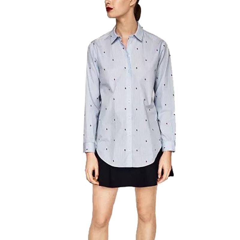 レディース ロング シャツ カジュアル 長袖 トップス 春ファッション ブラウス ダウンカラー M