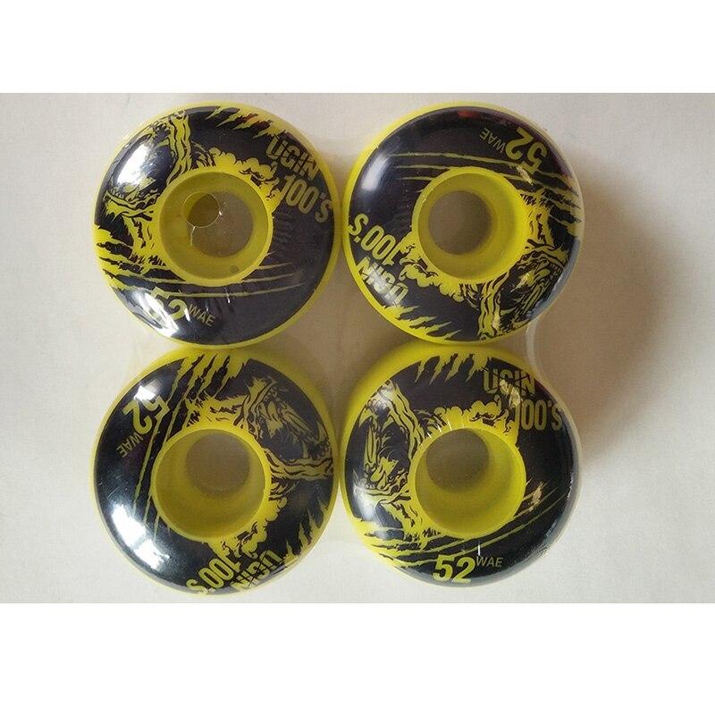 スケートボード ウィールセット ホイール PU ハードウィール  アクセサリー スケボー ストリート Yellow