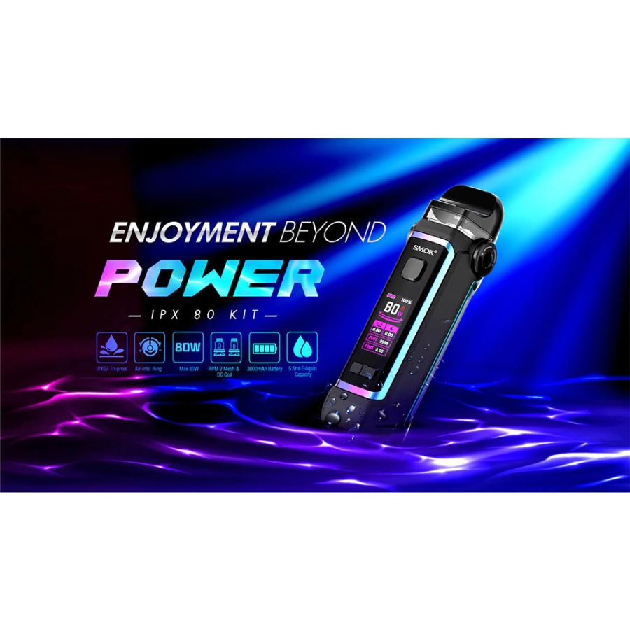 電子たばこ スモーク ボックスMod SMOK IPX80 80W キット 3000mAhレインボー