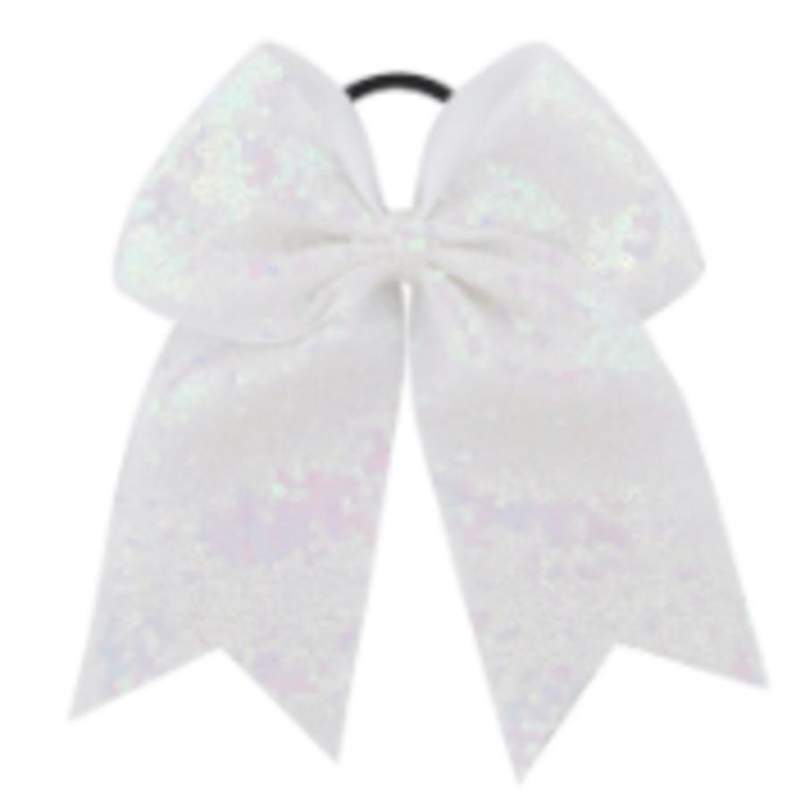 リボン キラキラ スパンコール ヘアゴム ヘアバンド ポニーテール おしゃれ ホワイト
