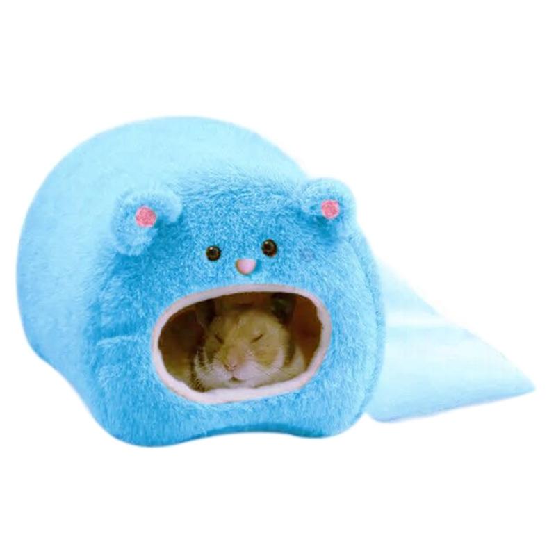 ペット ハウス かわいい ハムスター ベッド 洗える 保温 暖かい 冬用 クマ もこもこ 小動物 青