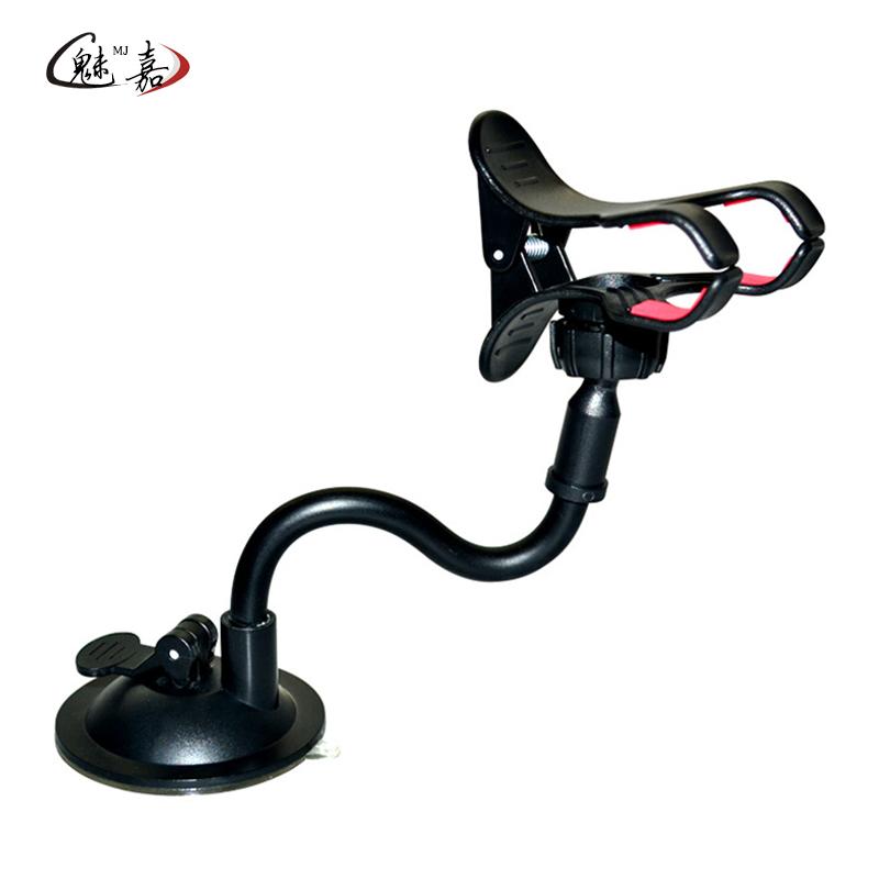 スマートフォン ホルダー 車載 スタンド 吸盤式 フレキシブル アーム フロントガラス取付 ブラック 