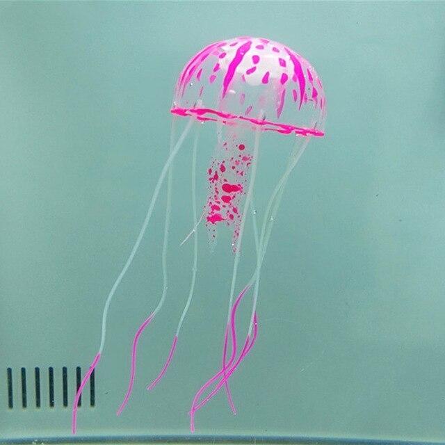 水槽用デコレーション 人工クラゲ アクアリウム 水槽用オーナメント 蓄光 リアル演出 水槽 ピンクL