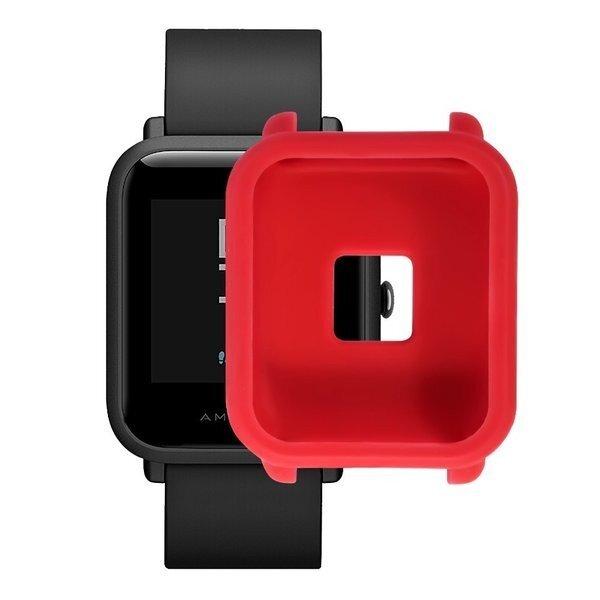 Huami Amazfit Bip シリコン フルケース カバー バンパー レッド バリエーション:レッド