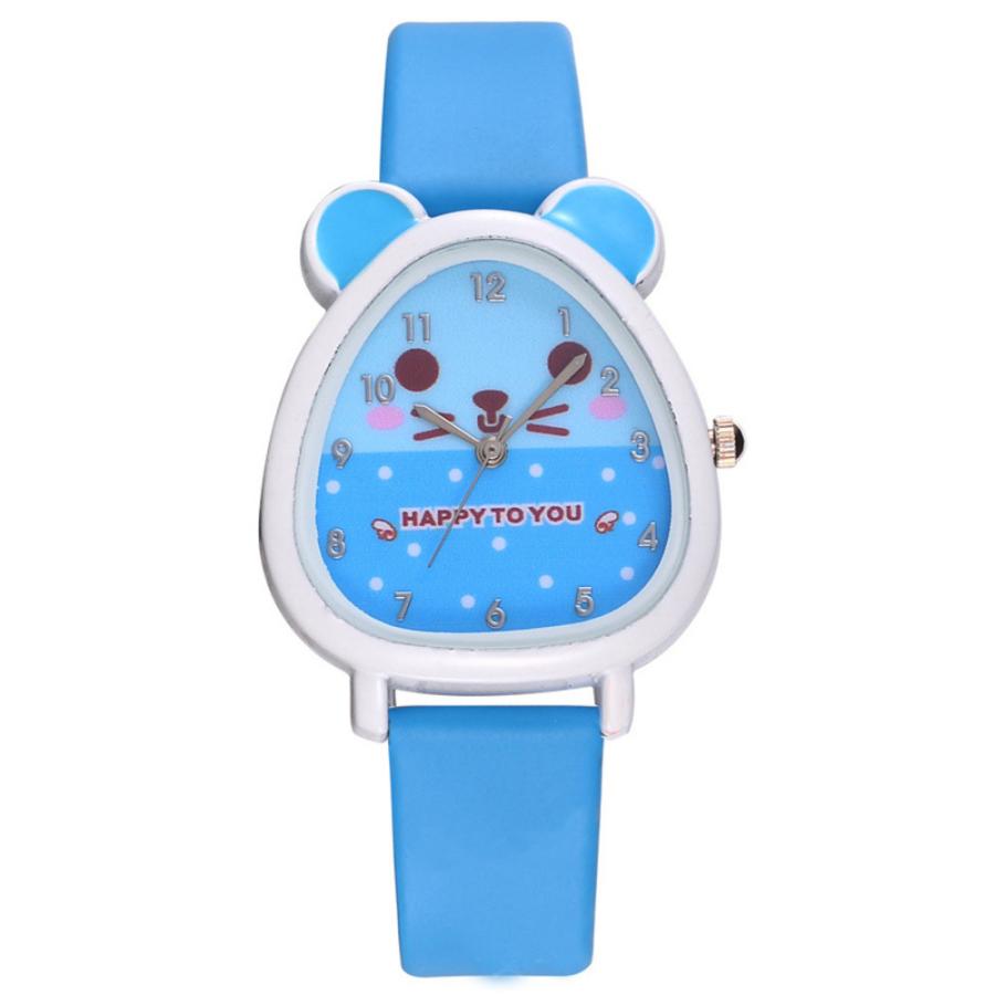 キッズ ハムスター型 腕時計 可愛い 子ども クォーツ プレゼント 女の子 男の子  ブルー