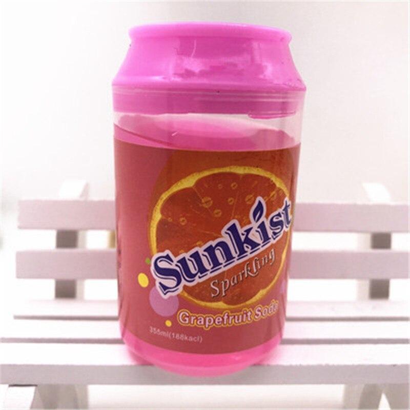 クリスタルスライム ドリンク缶風 バブル ふわふわ 粘土 おもちゃ ギフト ストレス発散   Pink