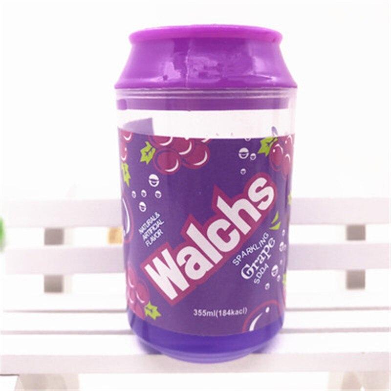 クリスタルスライム ドリンク缶風 バブル ふわふわ 粘土 おもちゃ ギフト ストレス Purple