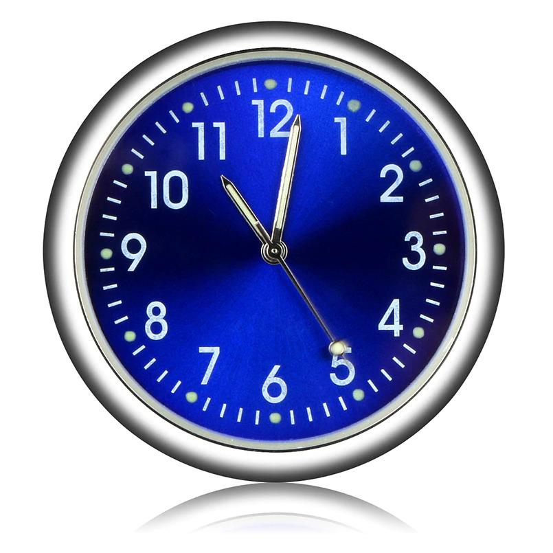 自動車 アクセサリー 時計 車内用 アナログ 車載用 冷蔵庫 ダッシュボード クォーツ 車の時計   青