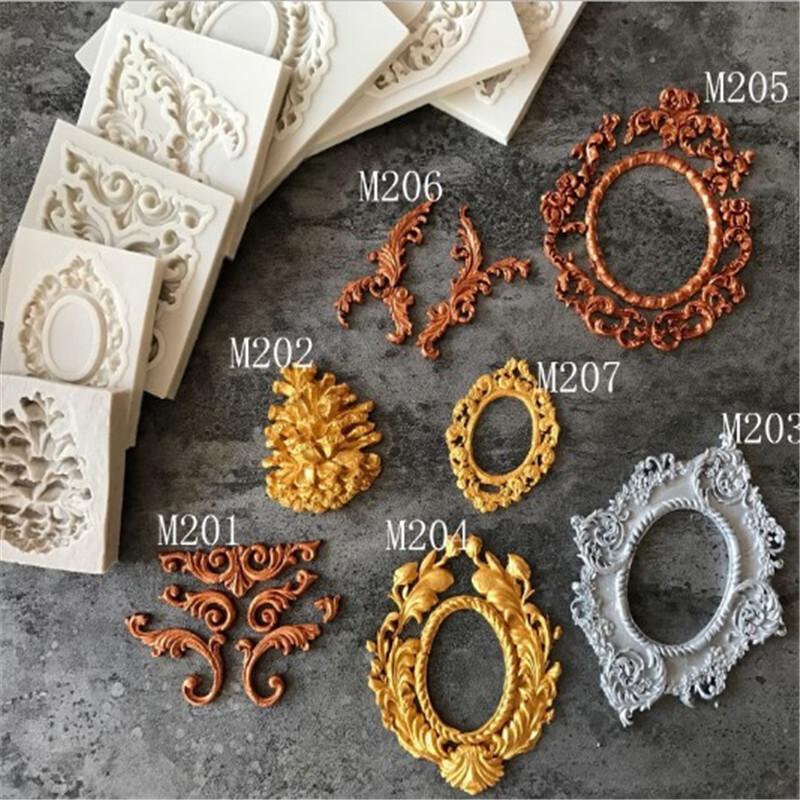 額縁 シリコンモールド 1個 レリーフ ケーキ デコレーション チョコレート キャンディー 型 M201