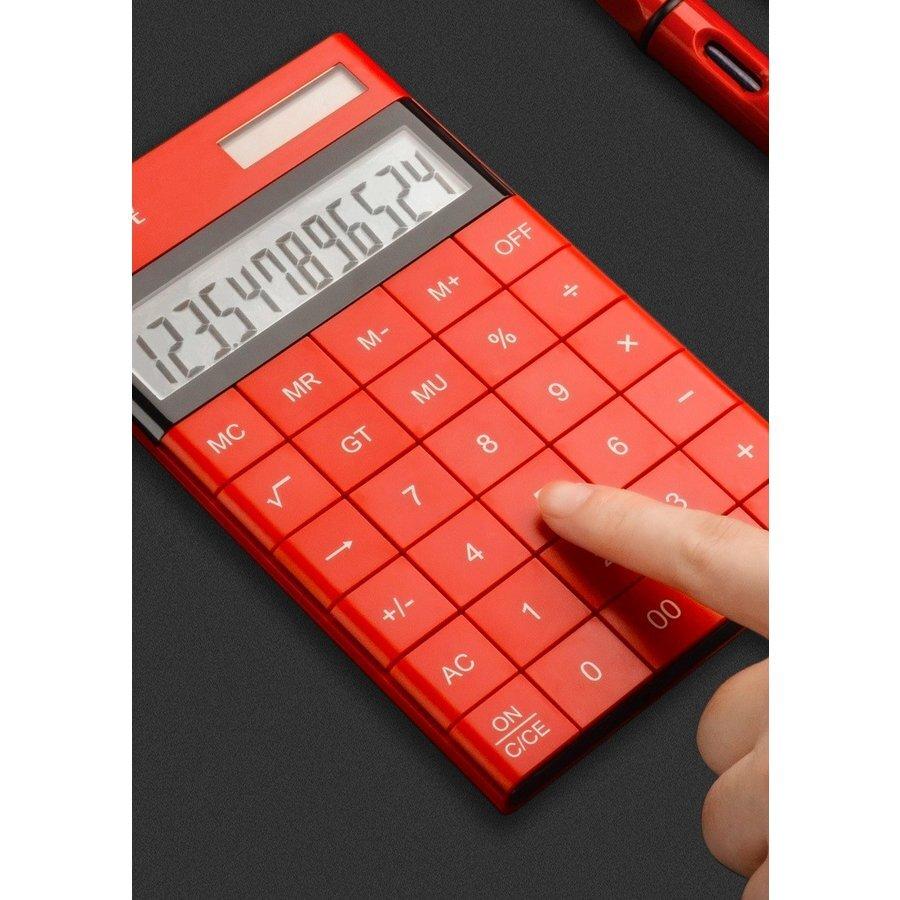 12桁 モダン 電卓デュアルパワーM＆Gカラーキュキュレーターかわいい小さなソーラー電卓科学計算機|赤 Red