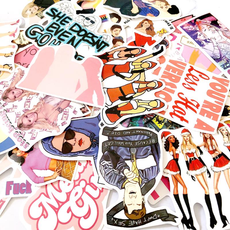 ロット ミーン ガールズ グラフィティ ステッカー 35個セット キッズ DIY スケートボード ラップト 