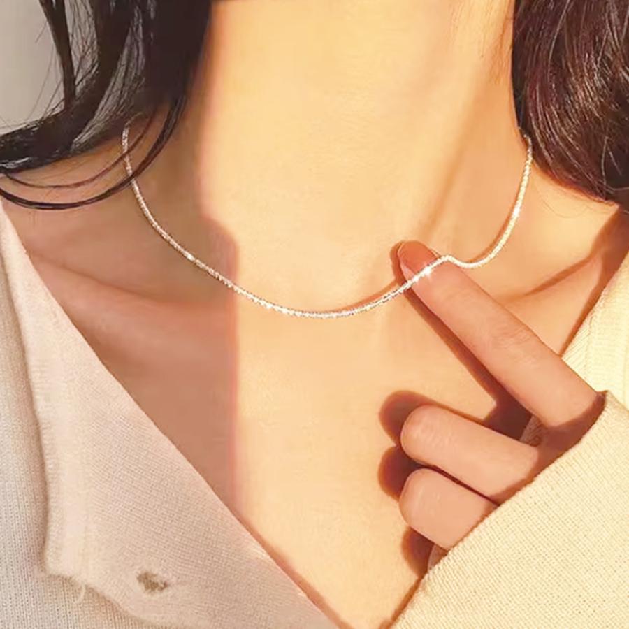 チェーンネックレス チョーカー ペンダント ジュエリー ギフト 結婚式 パーティー  銀色
