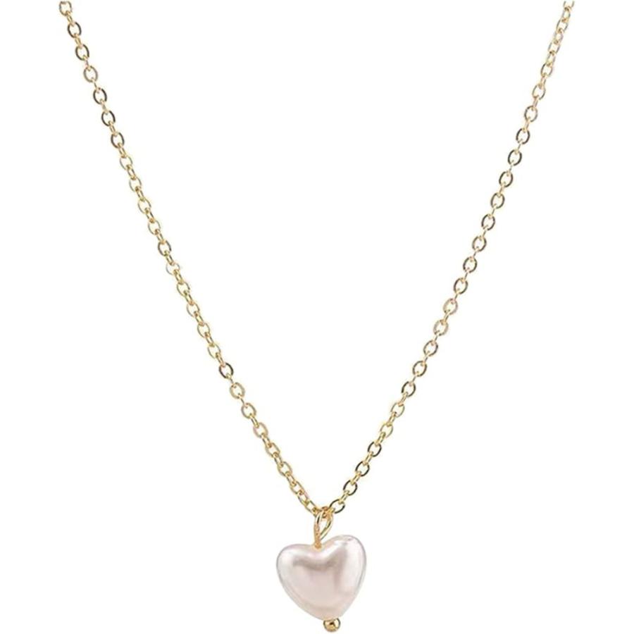 レディース ネックレス ハート パール フォーマル 母の日 アクセサリー チョーカー ゴールド  金色