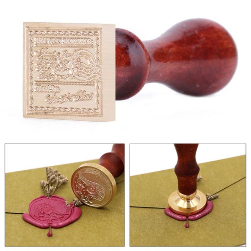シーリングスタンプ 封蝋 ウッドハンドル クラフト 文具 招待状 手紙 デコレーション アンティーク A切手