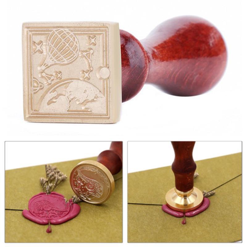 シーリングスタンプ 封蝋 ウッドハンドル クラフト 文具 招待状 手紙 デコレーション アンティーク G気球