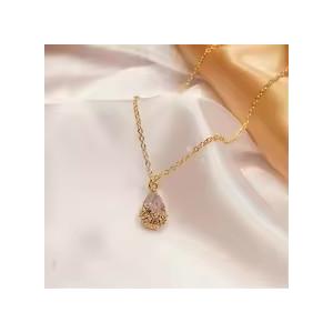 ジルコニア ネックレス 水滴 レディース ライン ストーン ファッション アクセサリー ゴールド