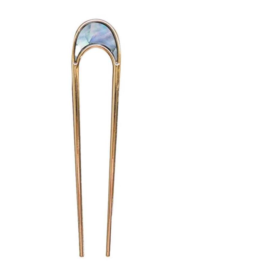 簪 かんざし ヘアピン レディース 髪飾り ステンドグラス かわいい 和装 着物 浴衣 洋装 D-4青 