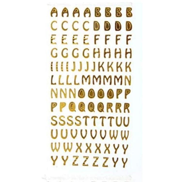 アルファベット ステッカー シール ゴールド 文字 装飾 スクラップブック 手帳 デコレーション ゴールド