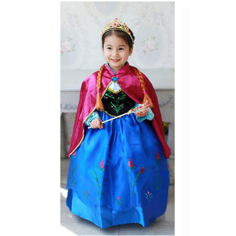 ドレス プリンセス コスプレ 子供用 ワンピース 英語 アナ雪 お得 4点 プレゼント