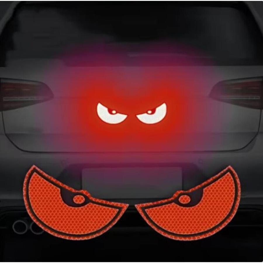 目 カーステッカー オートバックス リア 反射 ステッカー 夜間運転 トラック 警告 煽り運転 安全 事故防止 濃いオレンジ