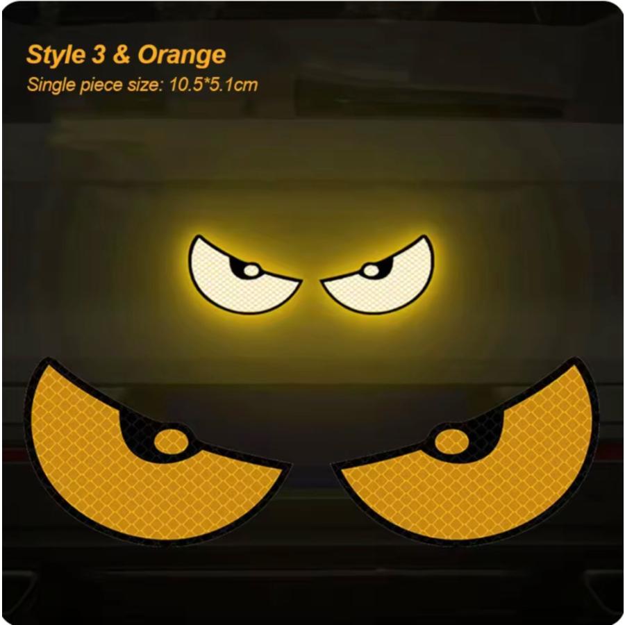 カーステッカー反射 ステッカー キャットアイ 夜間運転 トラック 警告 煽り運転 安全 事故防止 オレンジ