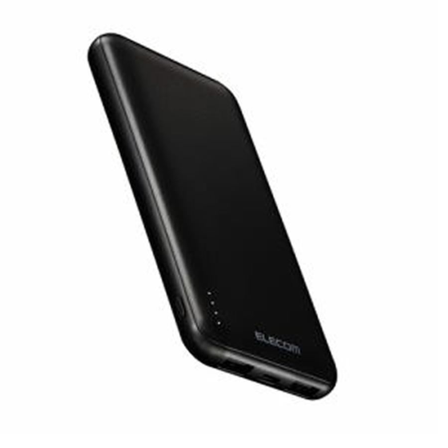 エレコム 薄型 コンパクト モバイル バッテリー DE-C66-10000BK 10000mAh ス 