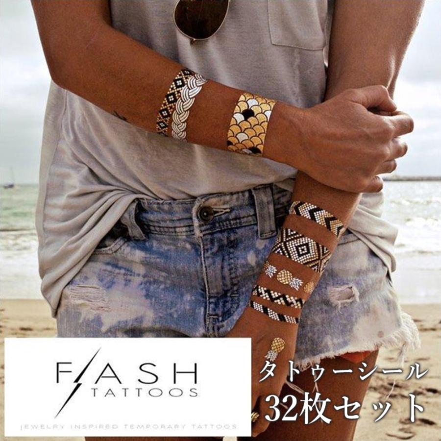 アクセサリー ステッカー 動物 フェイク 幾何学模様 ボディシール タトゥーシール 入れ墨 刺青 豪  set