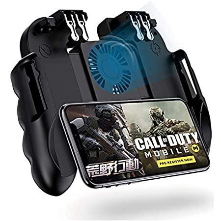 スマホ ゲーム コントローラー 冷却 ファン 搭載 コントローラー 6本指  Fortnite フォートナイト FPS 