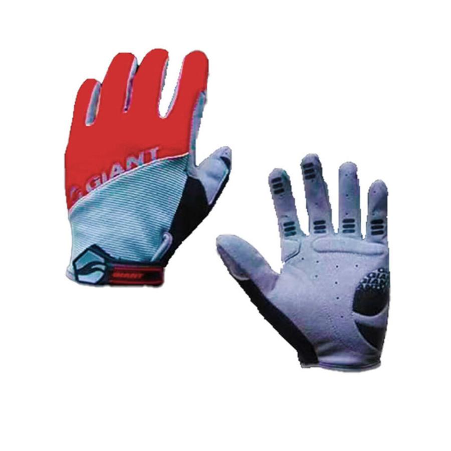 自転車 手袋 M 赤 グローブ ランニング マイクロファイバー 長指 ジャイアント GIANT redglove m