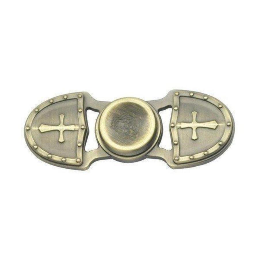 ハンドスピナー フィジェット Fidget 十字架模様 KS おもちゃ ゴールド アンティーク