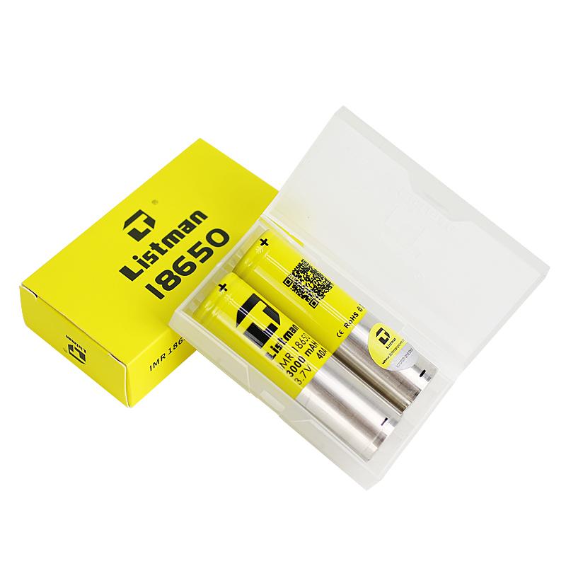 リチウムイオン 電池 2本 充電 40A Flat 18650 3000mAh リストマン 