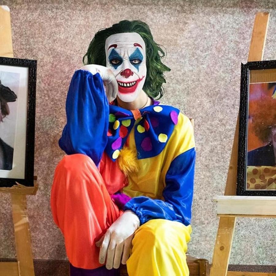 ハロウィン ジョーカー Joker ウィッグ付きマスク コスプレ 5点