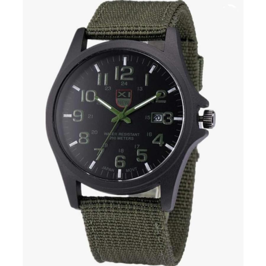 スポーツ メンズ おすすめ グリーン Size ファイル Free 腕時計 アナログウォッチ キャンバスス 