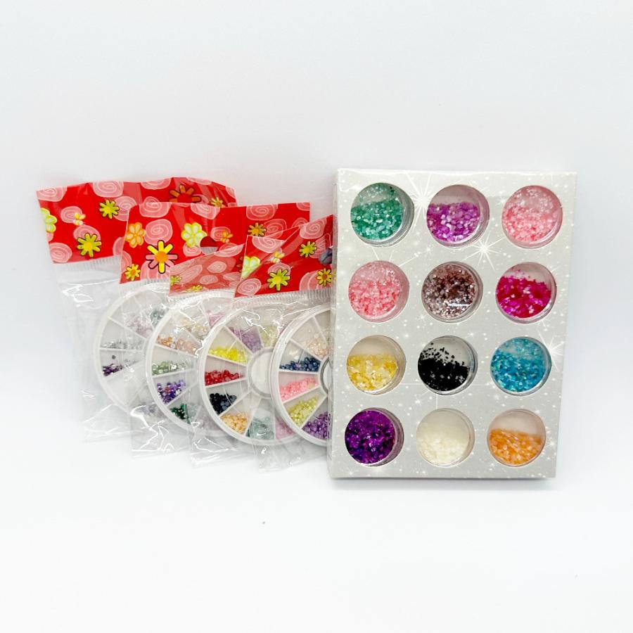 ネイル パーツ セット ストーン ビーズ ラインストーン ジェルネイル デコパーツ 12色 カラフル ネ  2